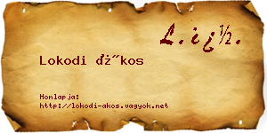 Lokodi Ákos névjegykártya